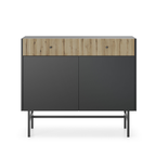 Diva Czarna + Dąb Evoke Komoda 2d2s