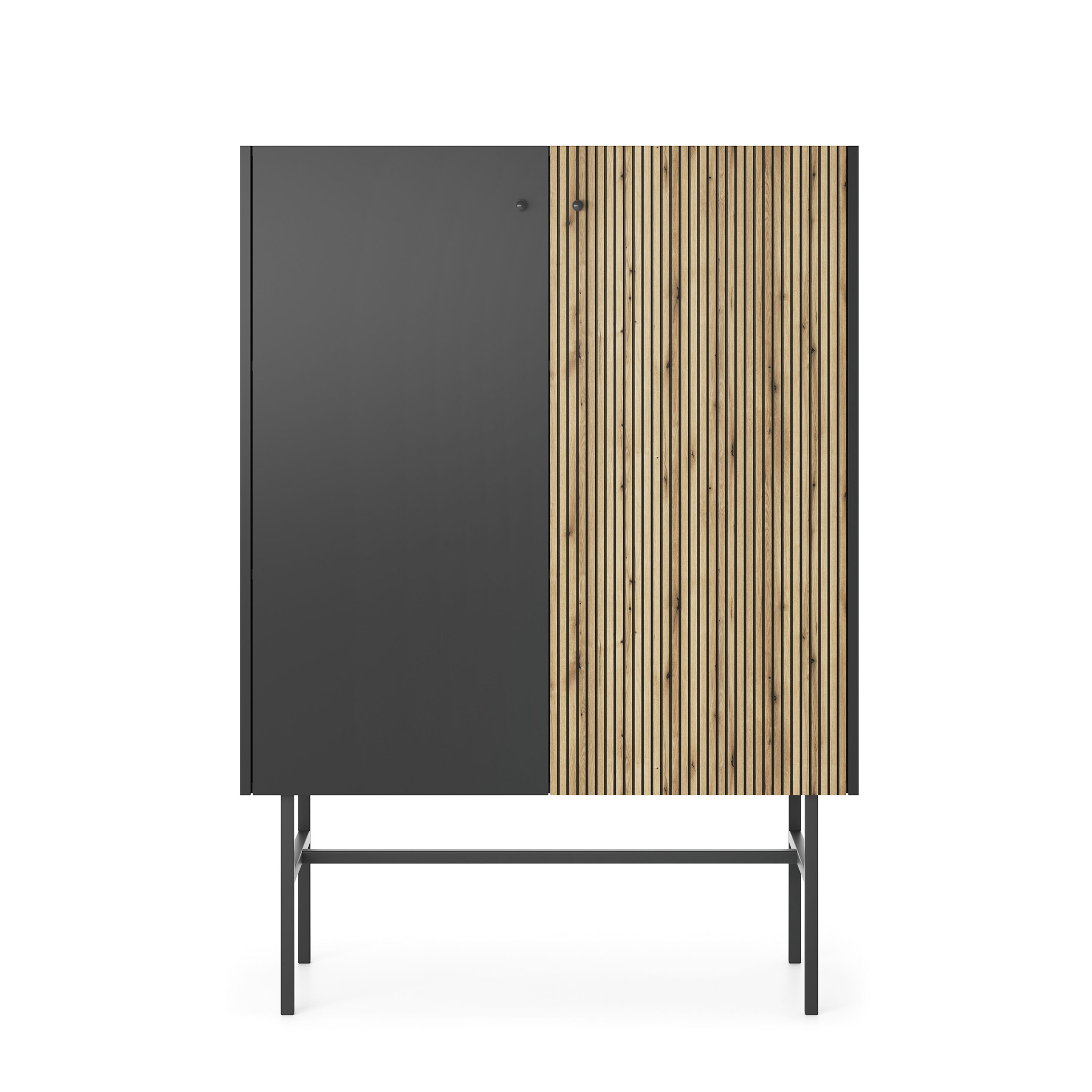 Diva Czarna + Dąb Evoke Witryna 2d