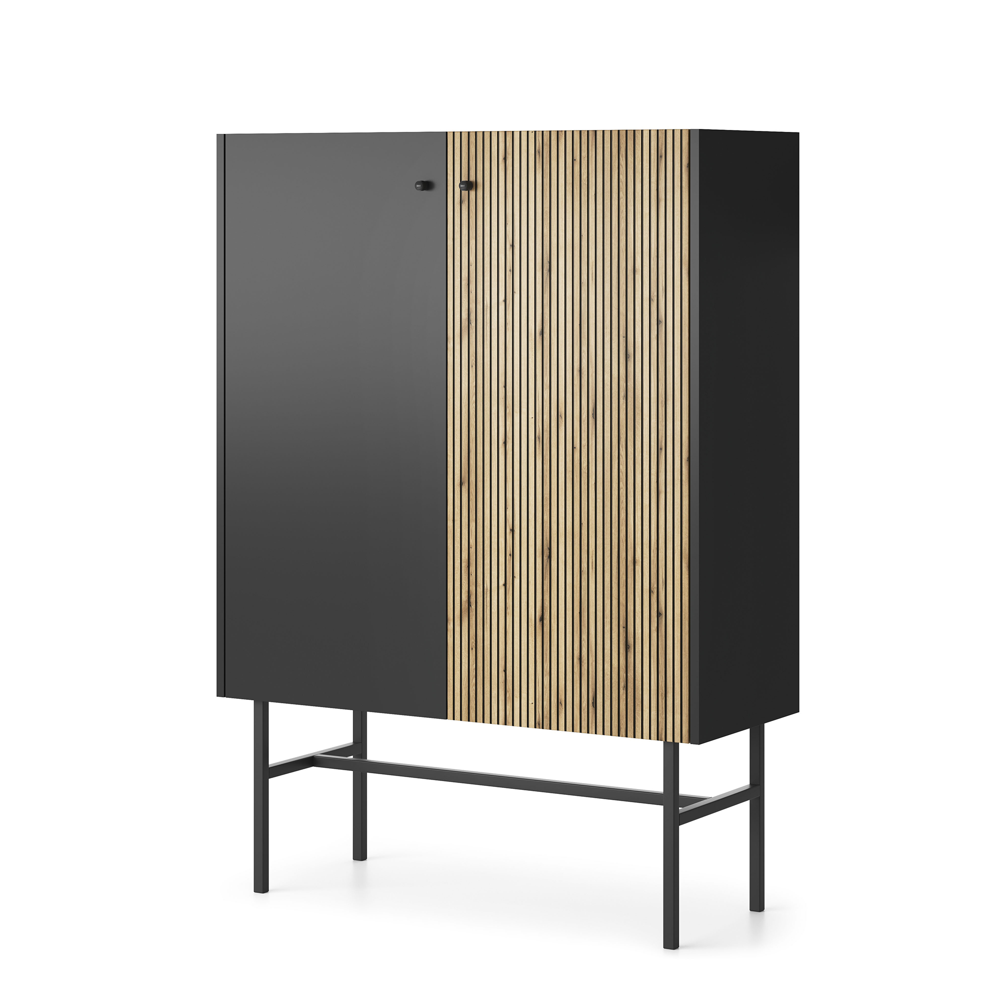 Diva Czarna + Dąb Evoke Witryna 2d