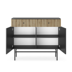 Diva Czarna + Dąb Evoke Komoda 2d2s