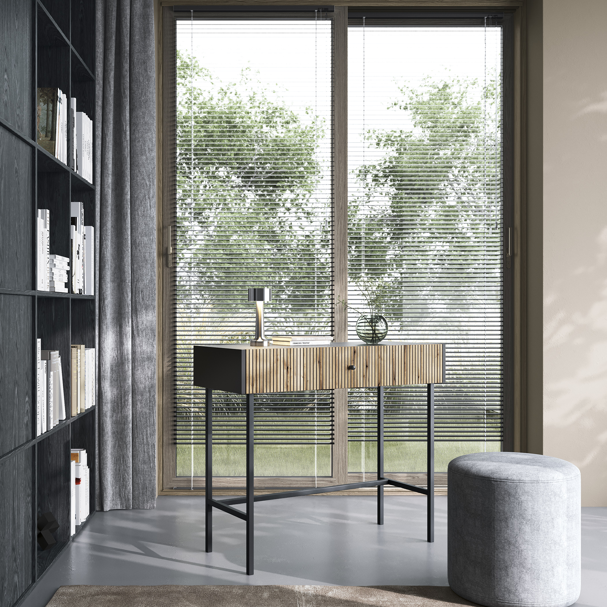 DIVA Czarna + Dąb Evoke Toaletka