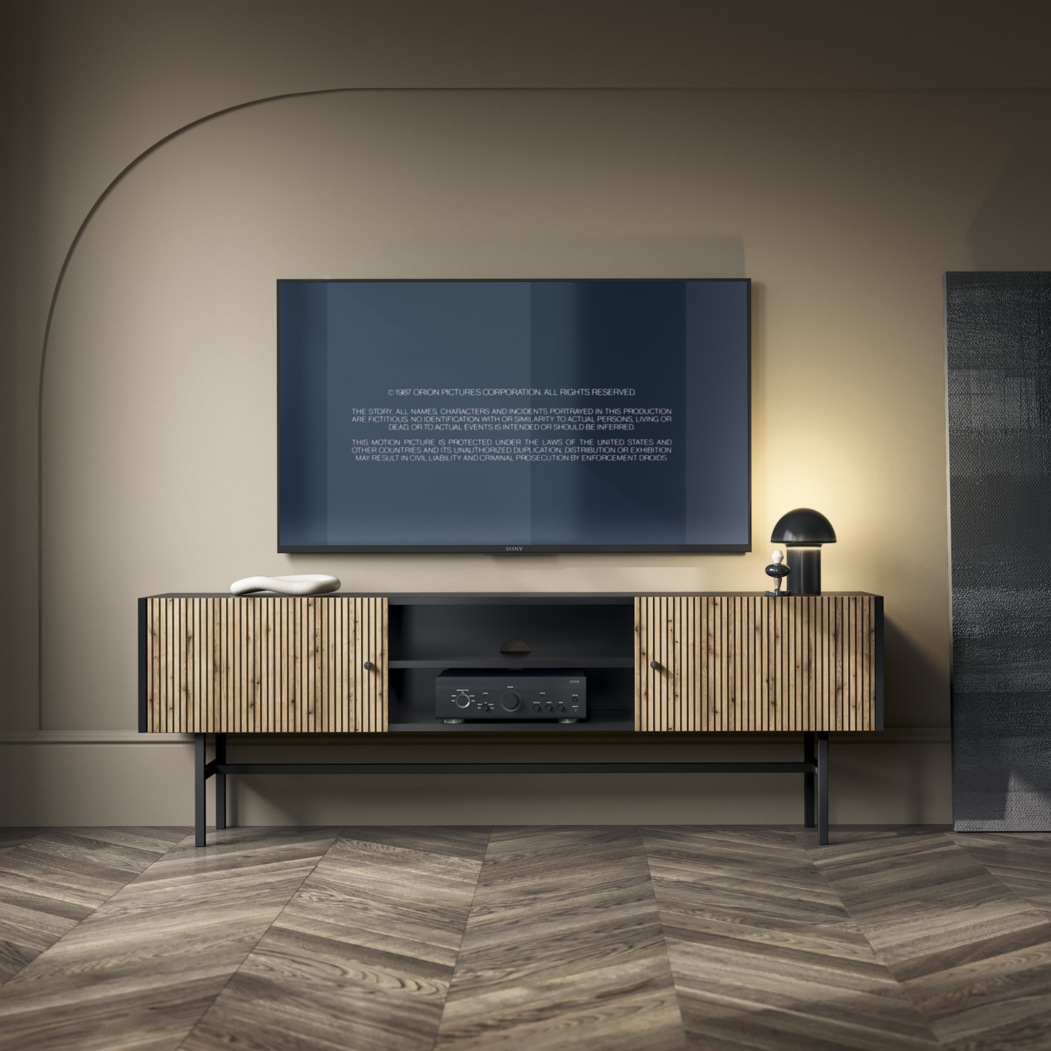 Diva Czarna + Dąb Evoke RTV