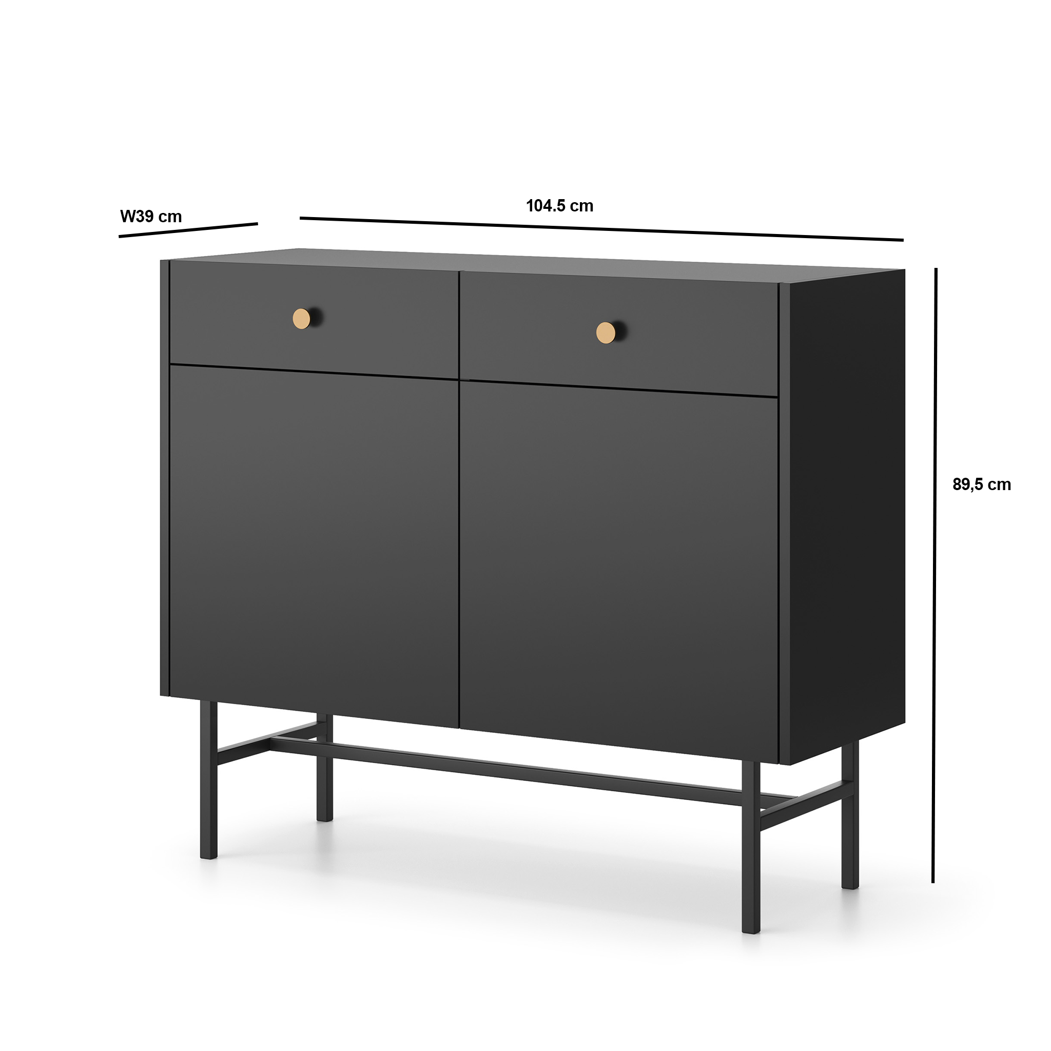 Diva Czarna Komoda 2d2s