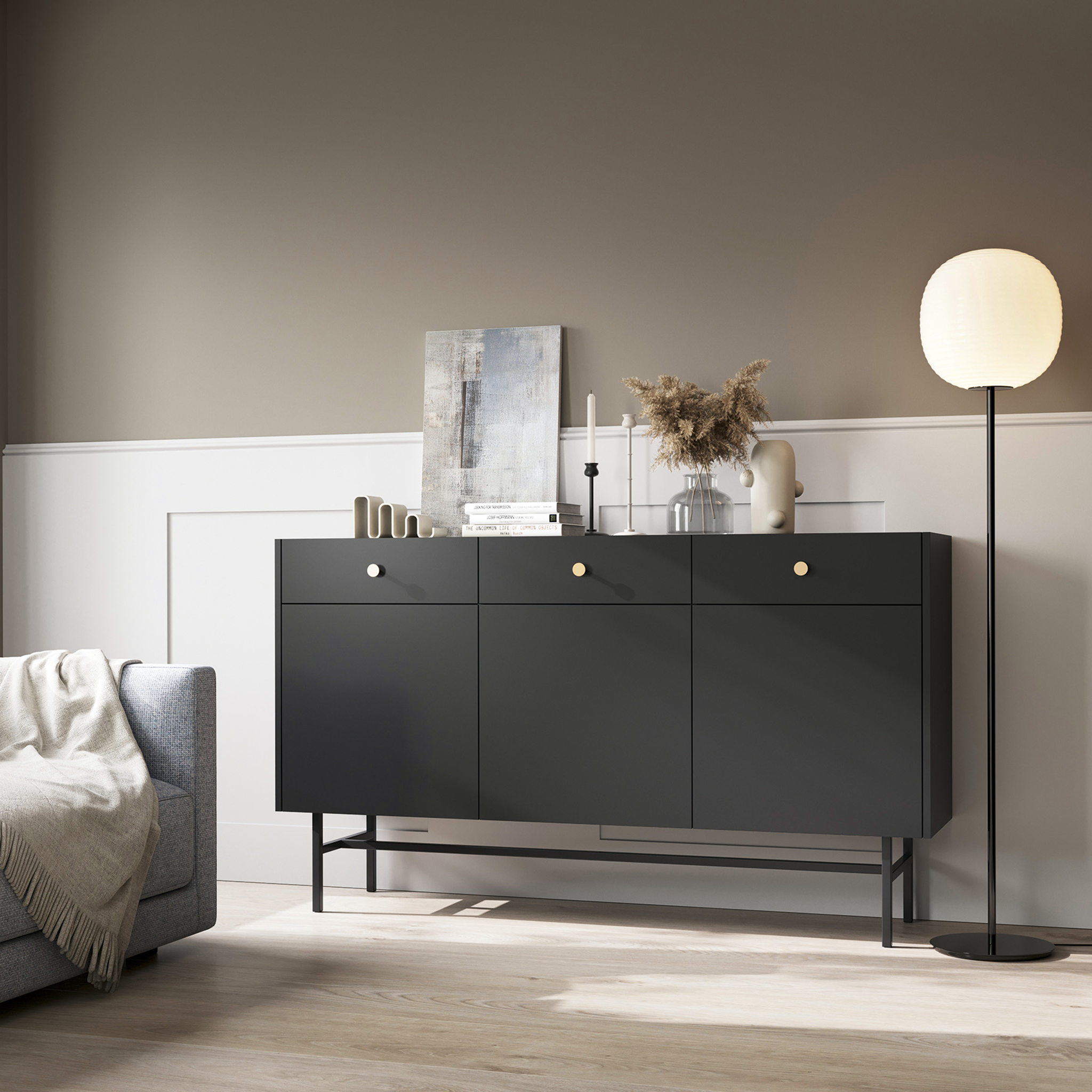 Diva Czarna Komoda 3d3s