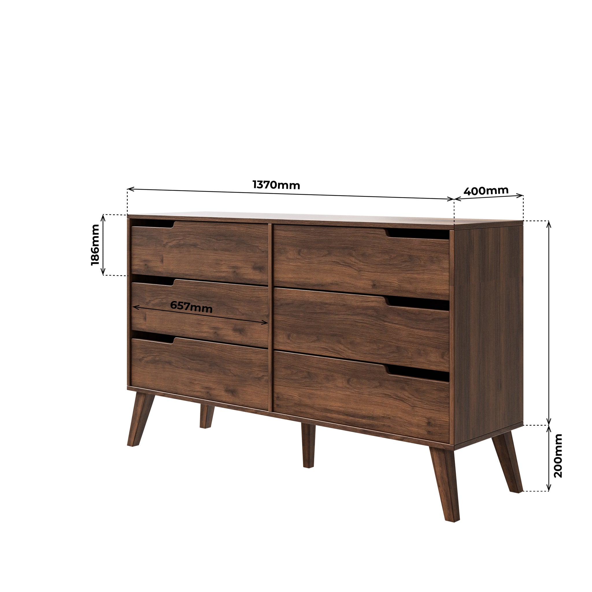 Nordello Orzech Warmia Komoda 6s