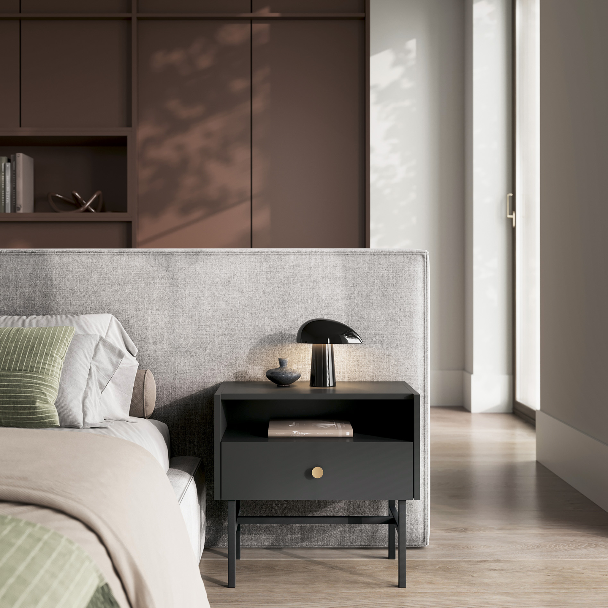 Diva Czarna Szafka Nocna