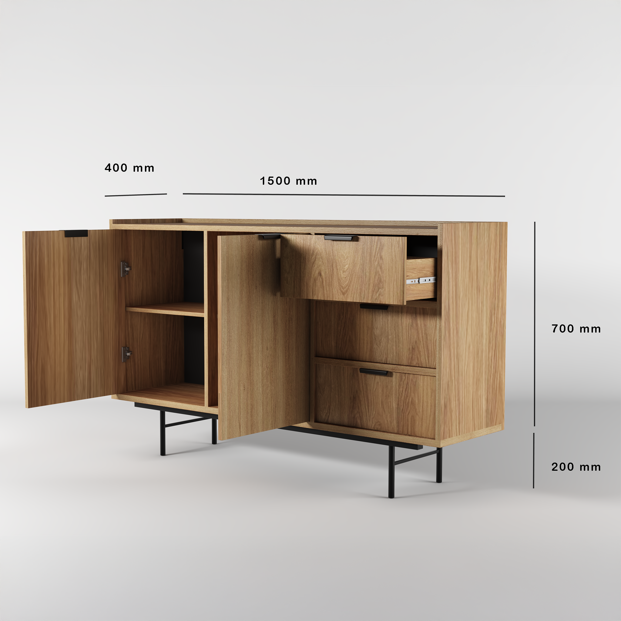 Edison Komoda 2d3s Dąb Hikora