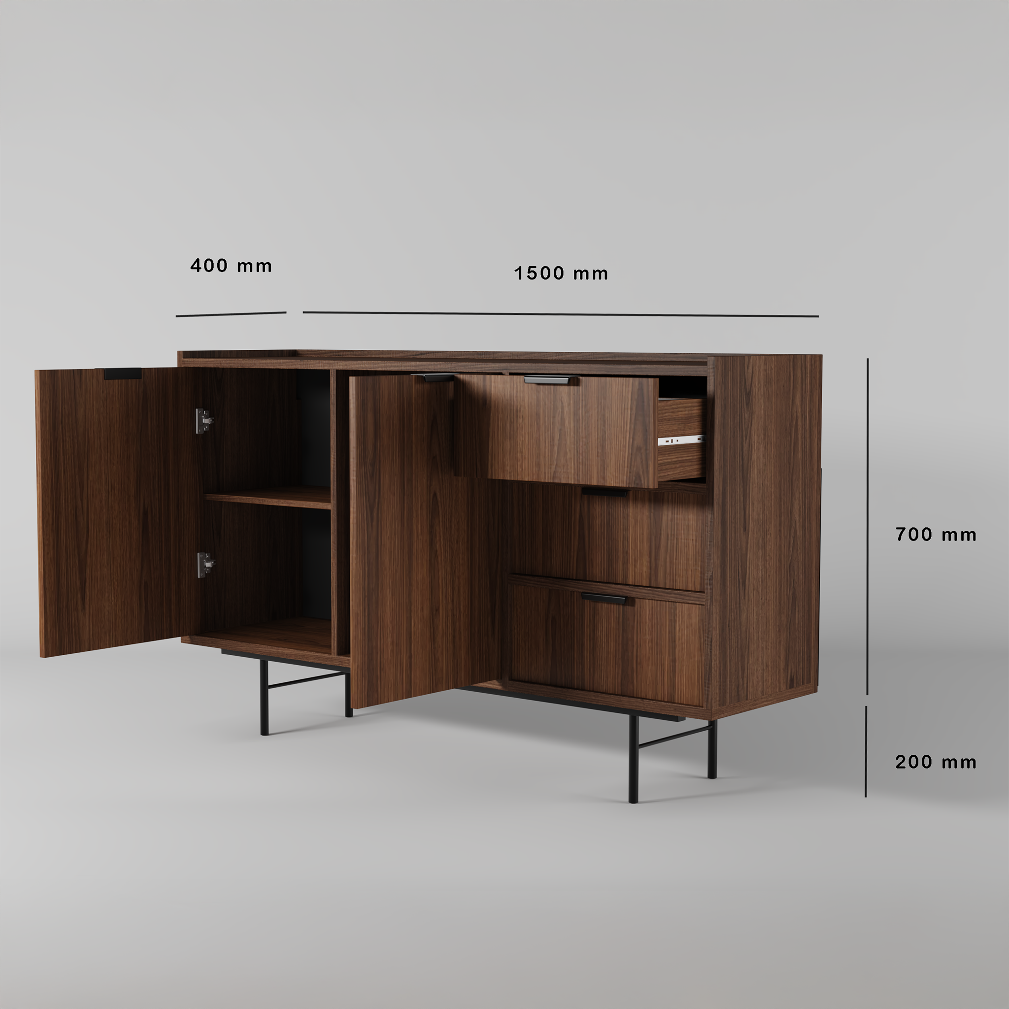 Edison Komoda 2d3s Orzech Warmia