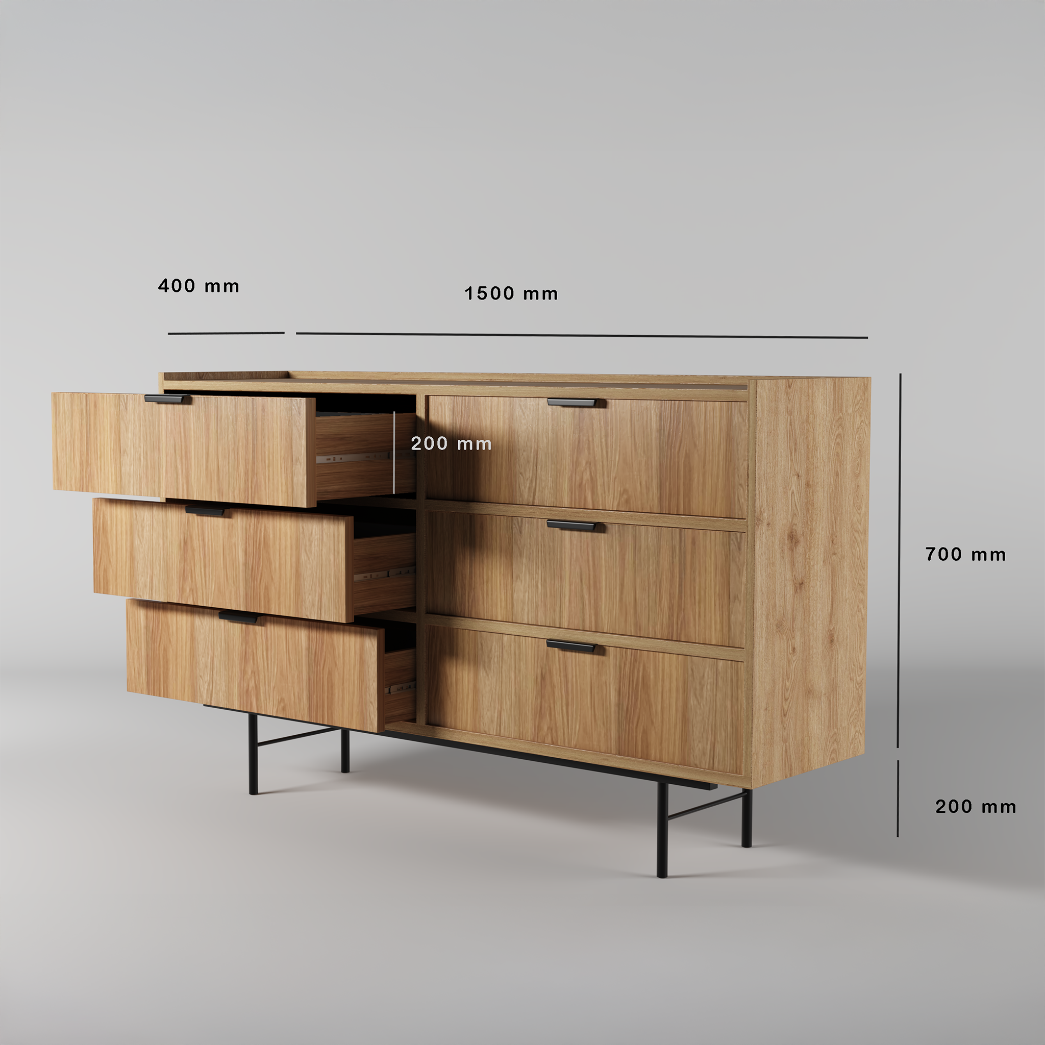 Edison Komoda Dąb Hikora